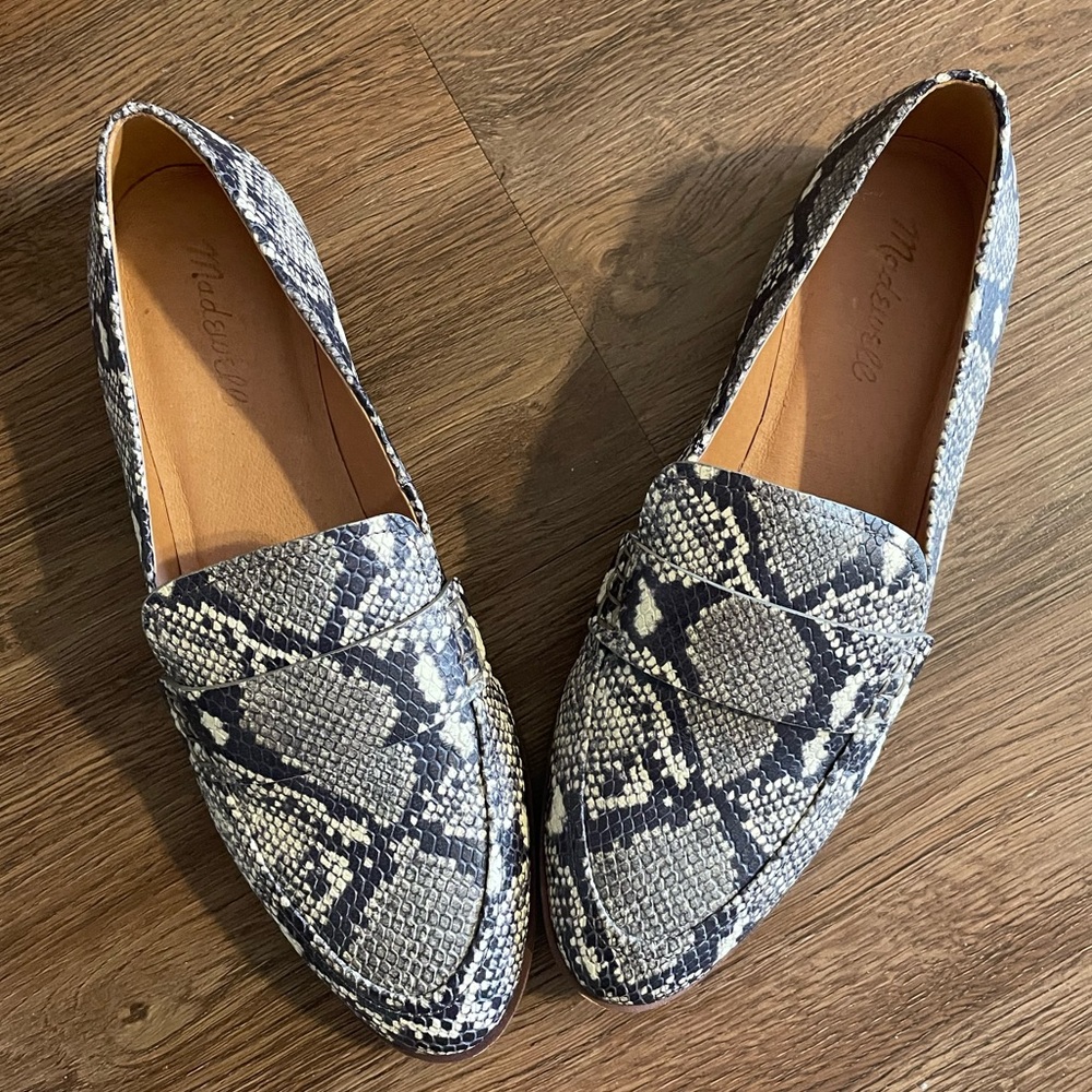 Madewell The Alex Loafer in Snake Embossed Leather